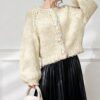 Women's Cardigan Crew Neck Long Sleeve Sweater Manufacturer - MOQ 100 pcs - Style 58058