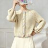 Women's Cardigan Crew Neck Long Sleeve Sweater Manufacturer - MOQ 100 pcs - Style 58058