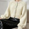 Women's Cardigan Crew Neck Long Sleeve Sweater Manufacturer - MOQ 100 pcs - Style 58058