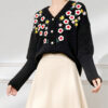 Women's Viscose Fiber Cardigan V Neck Long Sleeve Sweater Manufacturer - MOQ 100 pcs - Style 58059
