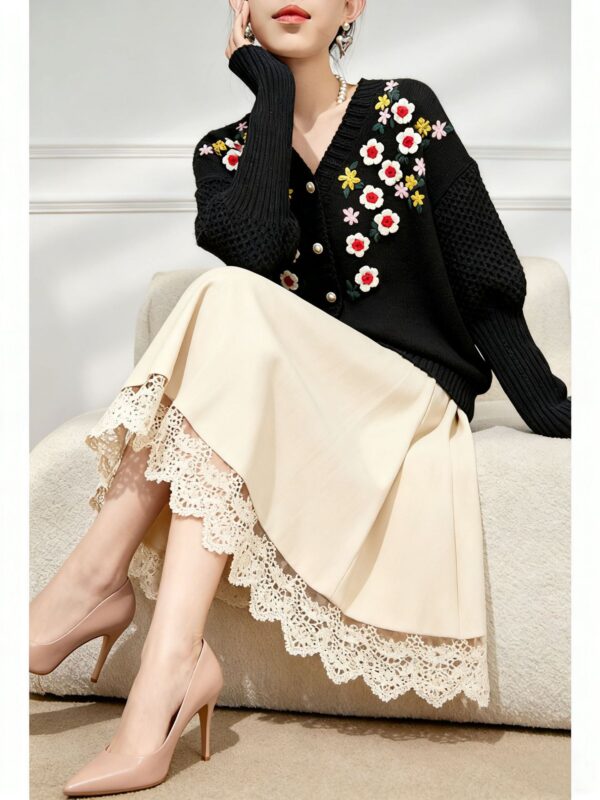 Women's Viscose Fiber Cardigan V Neck Long Sleeve Sweater Manufacturer - MOQ 100 pcs - Style 58059