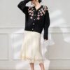 Women's Viscose Fiber Cardigan V Neck Long Sleeve Sweater Manufacturer - MOQ 100 pcs - Style 58059