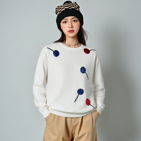 Women's Pullover Crew Neck Long Sleeve Sweater Manufacturer - MOQ 100 pcs - Style 7001