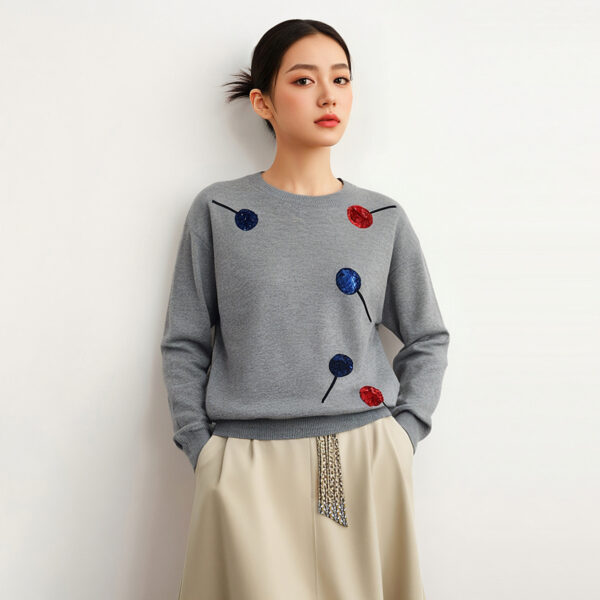 Women's Pullover Crew Neck Long Sleeve Sweater Manufacturer - MOQ 100 pcs - Style 7001
