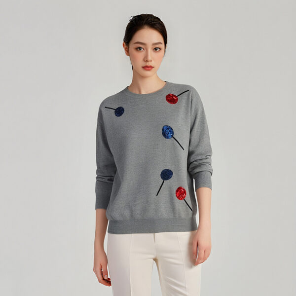 Women's Pullover Crew Neck Long Sleeve Sweater Manufacturer - MOQ 100 pcs - Style 7001