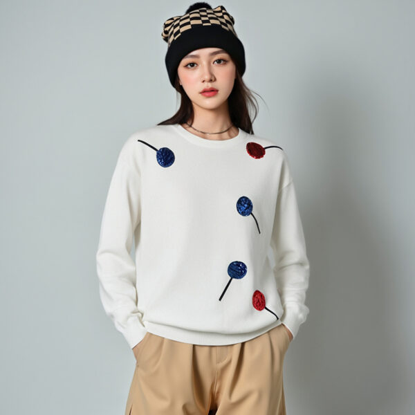 Women's Pullover Crew Neck Long Sleeve Sweater Manufacturer - MOQ 100 pcs - Style 7001