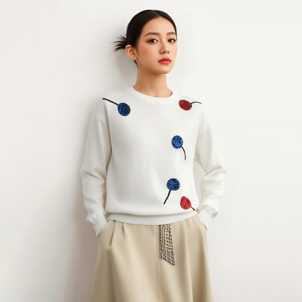 Women's Pullover Crew Neck Long Sleeve Sweater Manufacturer - MOQ 100 pcs - Style 7001