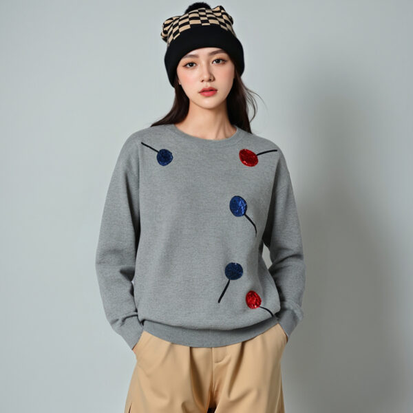 Women's Pullover Crew Neck Long Sleeve Sweater Manufacturer - MOQ 100 pcs - Style 7001