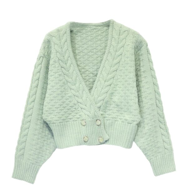 Women's V Neck Long Sleeve Sweater Manufacturer - MOQ 100 pcs - Style 7020