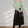 Women's V Neck Long Sleeve Sweater Manufacturer - MOQ 100 pcs - Style 7020