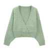 Women's V Neck Long Sleeve Sweater Manufacturer - MOQ 100 pcs - Style 7020