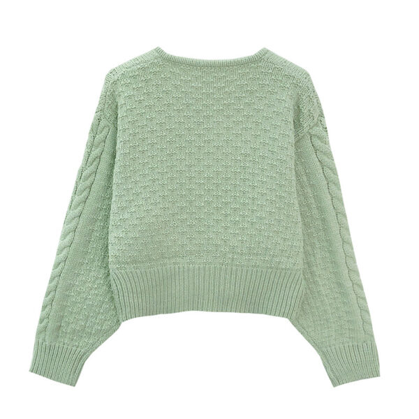 Women's V Neck Long Sleeve Sweater Manufacturer - MOQ 100 pcs - Style 7020