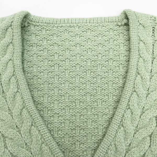 Women's V Neck Long Sleeve Sweater Manufacturer - MOQ 100 pcs - Style 7020