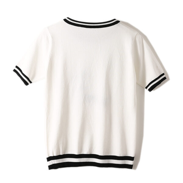 Women's Pullover Crew Neck Short Sleeve Sweater Manufacturer - MOQ 100 pcs - Style 7025