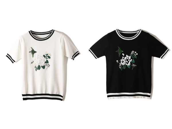 Women's Pullover Crew Neck Short Sleeve Sweater Manufacturer - MOQ 100 pcs - Style 7025