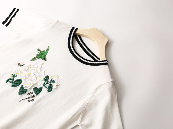 Women's Pullover Crew Neck Short Sleeve Sweater Manufacturer - MOQ 100 pcs - Style 7025