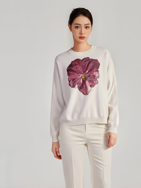 Women's Pullover Crew Neck Long Sleeve Sweater Manufacturer - MOQ 100 pcs - Style 7031