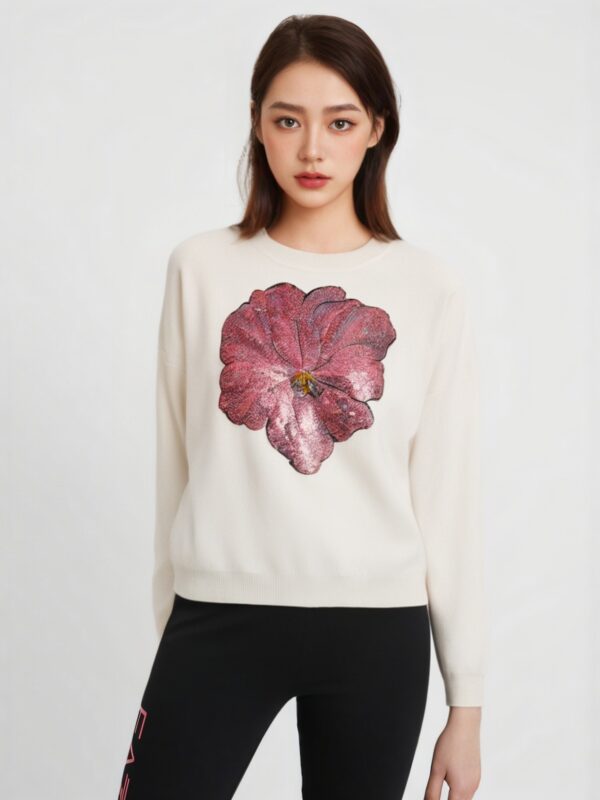 Women's Pullover Crew Neck Long Sleeve Sweater Manufacturer - MOQ 100 pcs - Style 7031