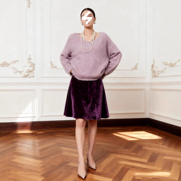 Women's Pullover V Neck Long Sleeve Sweater Manufacturer - MOQ 100 pcs - Style 7038