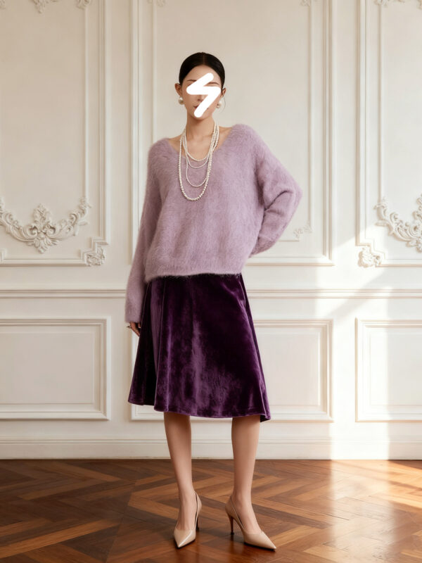 Women's Pullover V Neck Long Sleeve Sweater Manufacturer - MOQ 100 pcs - Style 7038