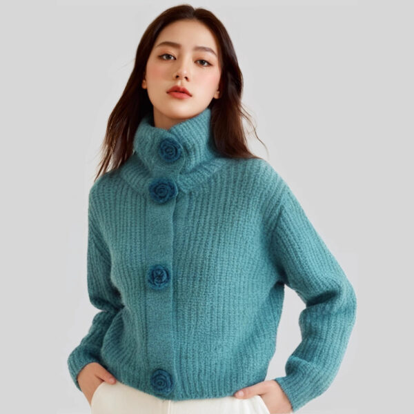 Women's Viscose Fiber Cardigan Long Sleeve Sweater Manufacturer - MOQ 100 pcs - Style 7040 Women's Viscose Fiber Cardigan Long Sleeve Sweater Manufacturer - MOQ 100 pcs - Style 7040