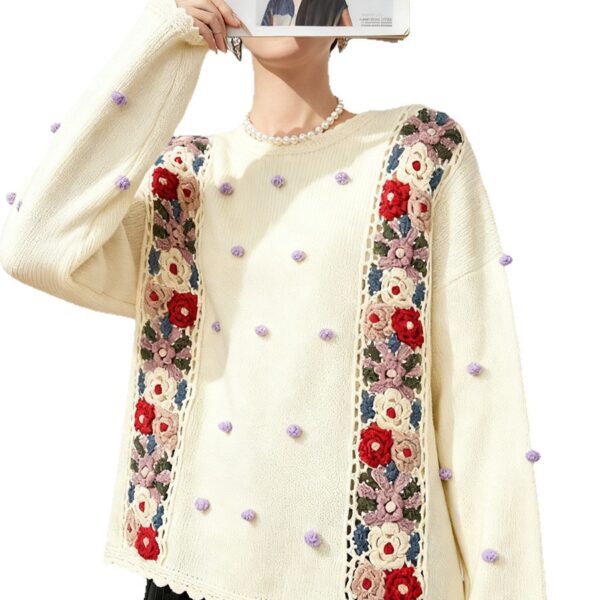 Women's Pullover Crew Neck Long Sleeve Sweater Manufacturer - MOQ 100 pcs - Style 7062