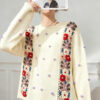 Women's Pullover Crew Neck Long Sleeve Sweater Manufacturer - MOQ 100 pcs - Style 7062