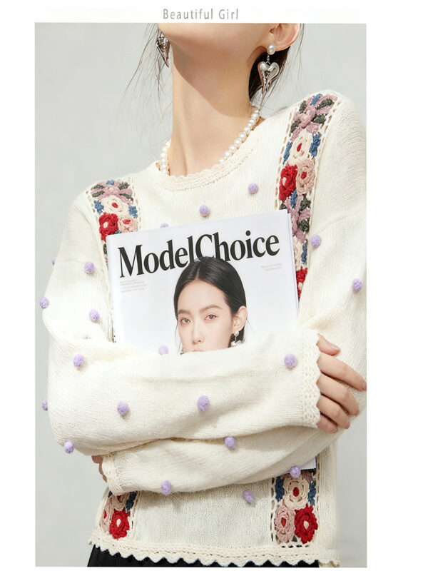 Women's Pullover Crew Neck Long Sleeve Sweater Manufacturer - MOQ 100 pcs - Style 7062