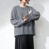 Women's Pullover Crew Neck Long Sleeve Sweater Manufacturer - MOQ 100 pcs - Style 7083