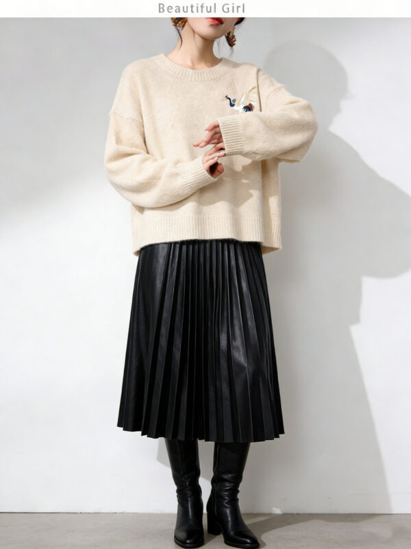 Women's Pullover Crew Neck Long Sleeve Sweater Manufacturer - MOQ 100 pcs - Style 7083
