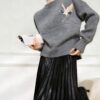 Women's Pullover Crew Neck Long Sleeve Sweater Manufacturer - MOQ 100 pcs - Style 7083