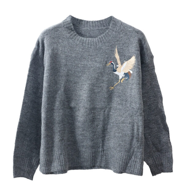Women's Pullover Crew Neck Long Sleeve Sweater Manufacturer - MOQ 100 pcs - Style 7083