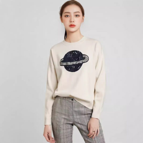 Women's Pullover Crew Neck Long Sleeve Sweater Manufacturer - MOQ 100 pcs - Style 7089