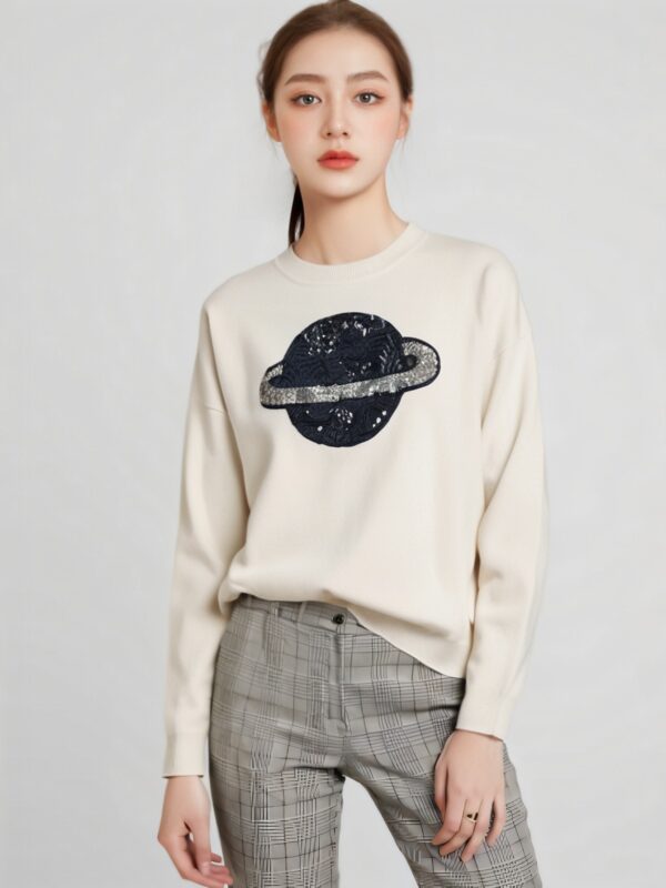 Women's Pullover Crew Neck Long Sleeve Sweater Manufacturer - MOQ 100 pcs - Style 7089
