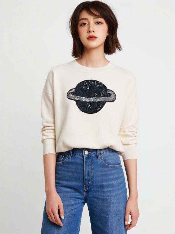 Women's Pullover Crew Neck Long Sleeve Sweater Manufacturer - MOQ 100 pcs - Style 7089