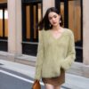 Women's Cardigan V Neck Long Sleeve Sweater Manufacturer - MOQ 100 pcs - Style 7111 Women's Cardigan V Neck Long Sleeve Sweater Manufacturer - MOQ 100 pcs - Style 7111