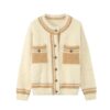 Women's Cardigan Crew Neck Long Sleeve Sweater Manufacturer - MOQ 100 pcs - Style 7115