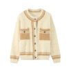 Women's Cardigan Crew Neck Long Sleeve Sweater Manufacturer - MOQ 100 pcs - Style 7115