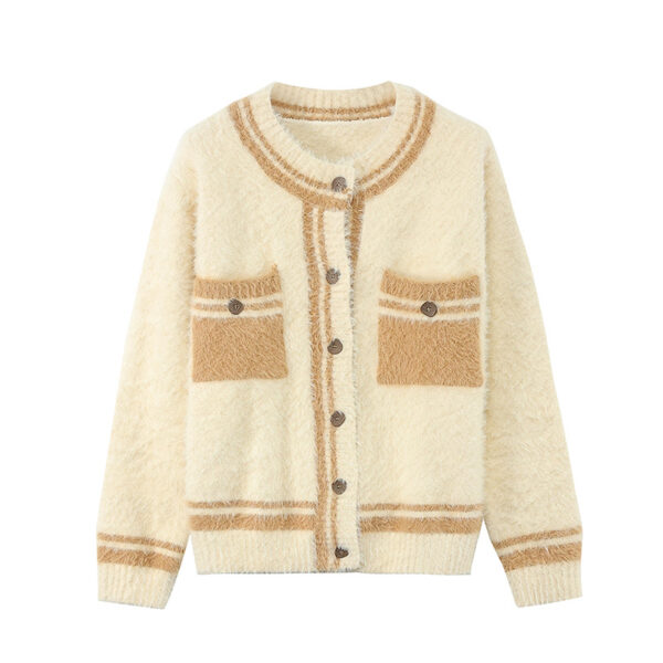 Women's Cardigan Crew Neck Long Sleeve Sweater Manufacturer - MOQ 100 pcs - Style 7115