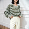 Women's Pullover Long Sleeve Sweater Manufacturer - MOQ 100 pcs - Style 7136