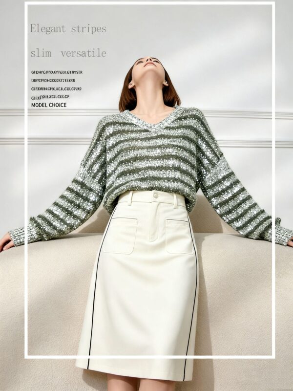 Women's Pullover Long Sleeve Sweater Manufacturer - MOQ 100 pcs - Style 7136