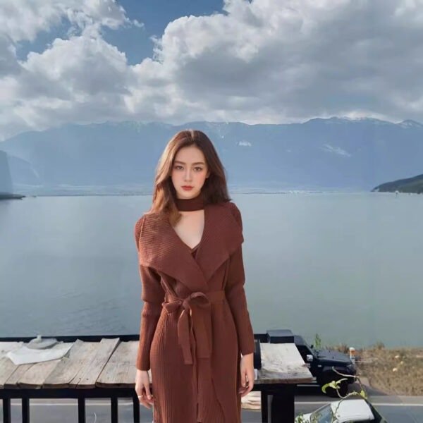 Women's Cardigan Long Sleeve Sweater Manufacturer - MOQ 100 pcs - Style 7138
