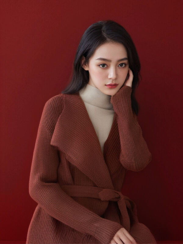Women's Cardigan Long Sleeve Sweater Manufacturer - MOQ 100 pcs - Style 7138