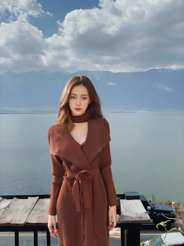 Women's Cardigan Long Sleeve Sweater Manufacturer - MOQ 100 pcs - Style 7138