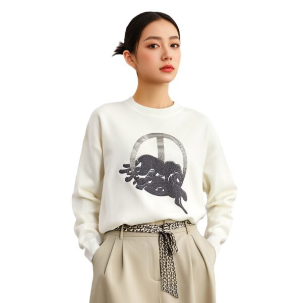 Women's Pullover Crew Neck Long Sleeve Sweater Manufacturer - MOQ 100 pcs - Style 7158