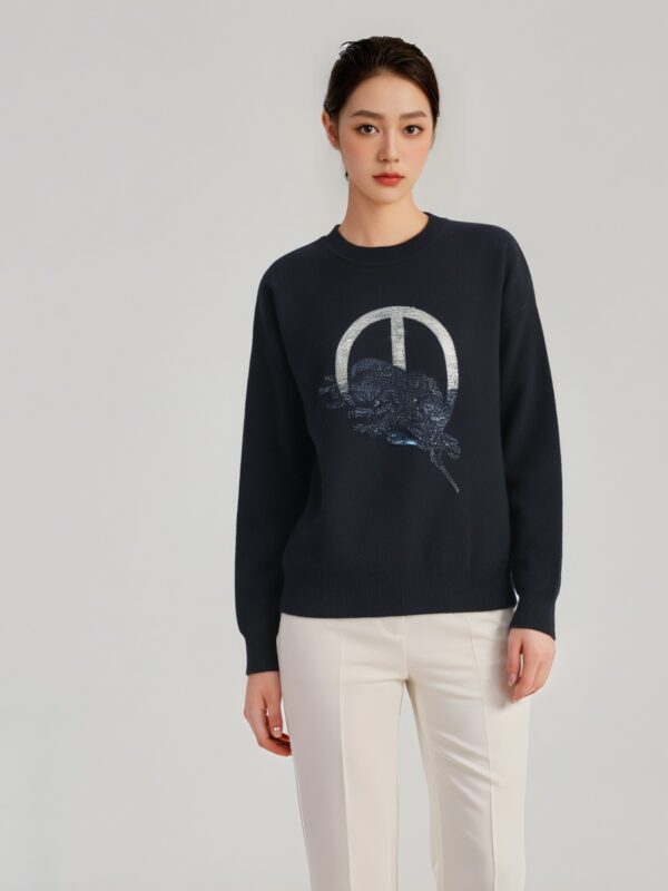 Women's Pullover Crew Neck Long Sleeve Sweater Manufacturer - MOQ 100 pcs - Style 7158