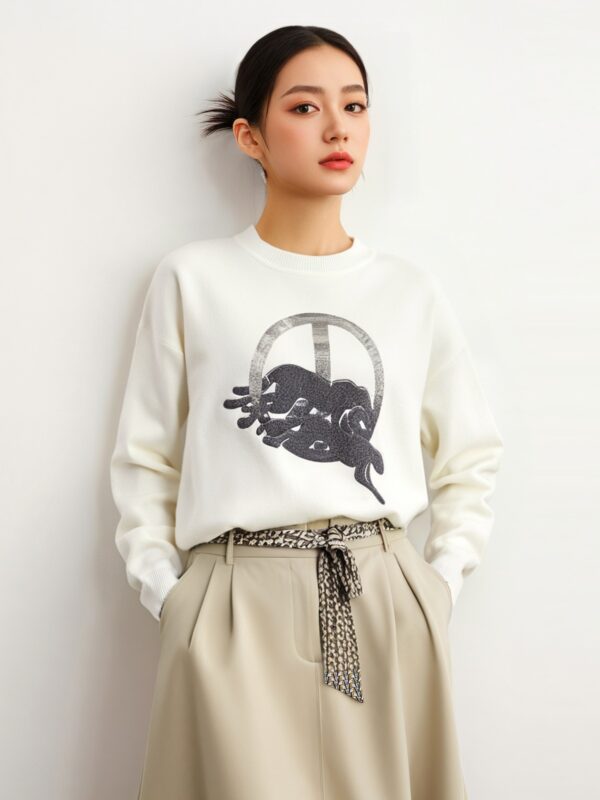 Women's Pullover Crew Neck Long Sleeve Sweater Manufacturer - MOQ 100 pcs - Style 7158