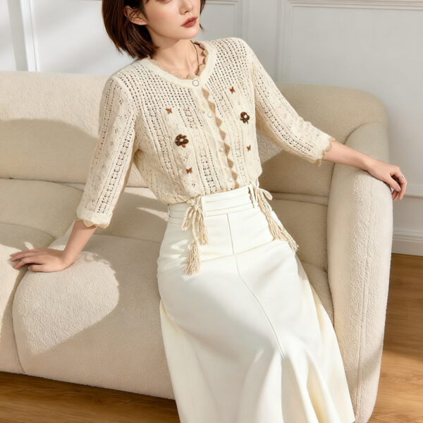 Women's Cardigan Crew Neck Long Sleeve Sweater Manufacturer - MOQ 100 pcs - Style 7169 Women's Cardigan Crew Neck Long Sleeve Sweater Manufacturer - MOQ 100 pcs - Style 7169