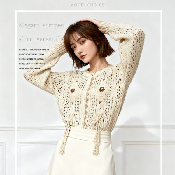 Women's Cardigan Crew Neck Long Sleeve Sweater Manufacturer - MOQ 100 pcs - Style 7169 Women's Cardigan Crew Neck Long Sleeve Sweater Manufacturer - MOQ 100 pcs - Style 7169
