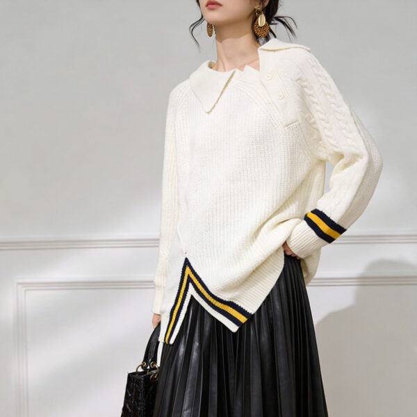 Women's Pullover Long Sleeve Sweater Manufacturer - MOQ 100 pcs - Style 7174